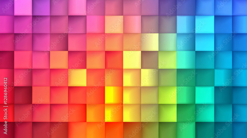 Colorful Rainbow Checkered Gradient Design Colorful Rainbow Checkered Gradient Design