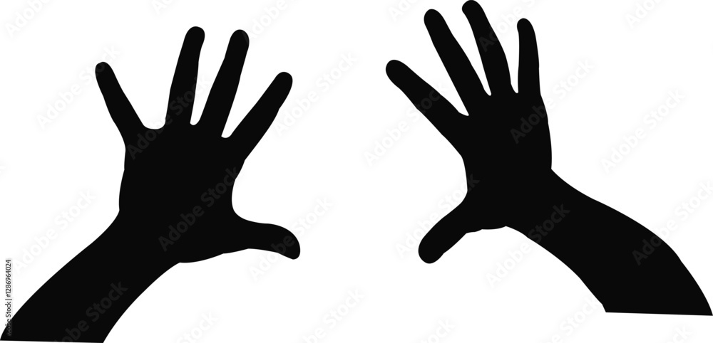a pair hands silhouette vector a pair hands silhouette vector