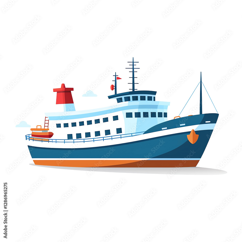 Isolated Large Cargo Ship Isolated Large Cargo Ship