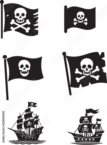 pirate icons set