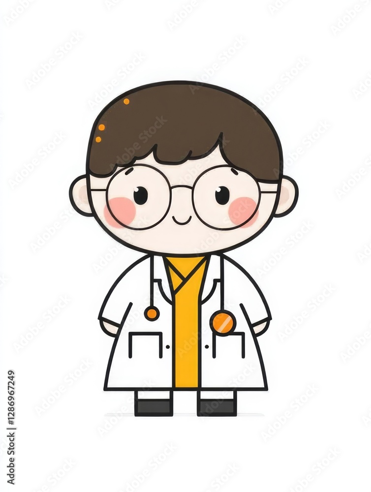 This delightful cartoon boy scientist, dressed in a lab coat and glasses, exudes curiosity and intelligence, perfect for representing science and education themes. This delightful cartoon boy scientist, dressed in a lab coat and glasses, exudes curiosity and intelligence, perfect for representing science and education themes.