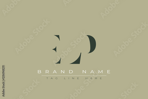 ELP abstract letter logo design. This logo is designed by three abstract letters. photo