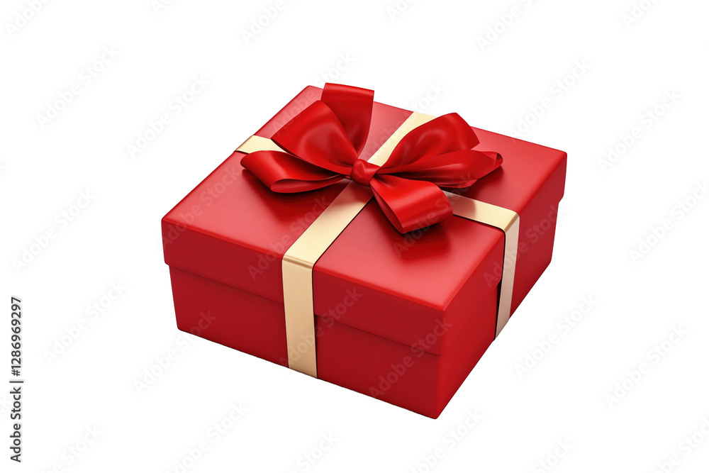 Isolated Red Gift Box with Ribbon Isolated Red Gift Box with Ribbon