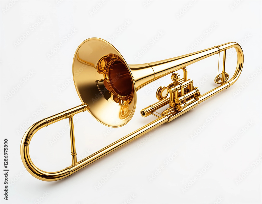 Obraz premium Golden Brilliance: The Majestic Sound of the Trombone