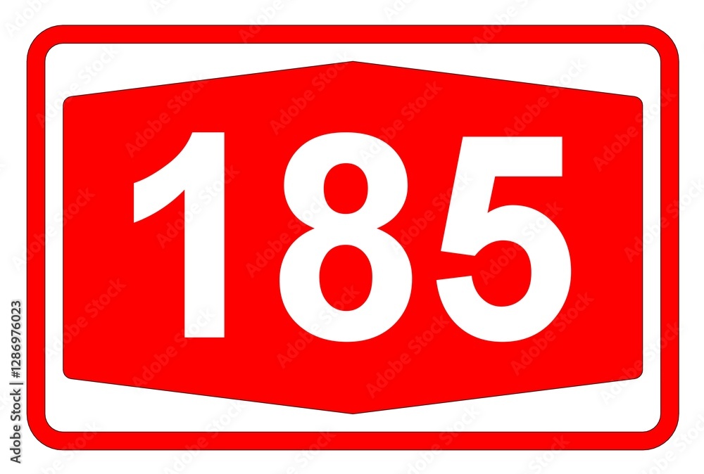 Illustration eines Autobahnschildes der Autobahn 185 in der Schweiz Illustration eines Autobahnschildes der Autobahn 185 in der Schweiz