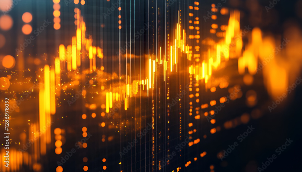 Forex gold trading background with glowing graph Forex gold trading background with glowing graph