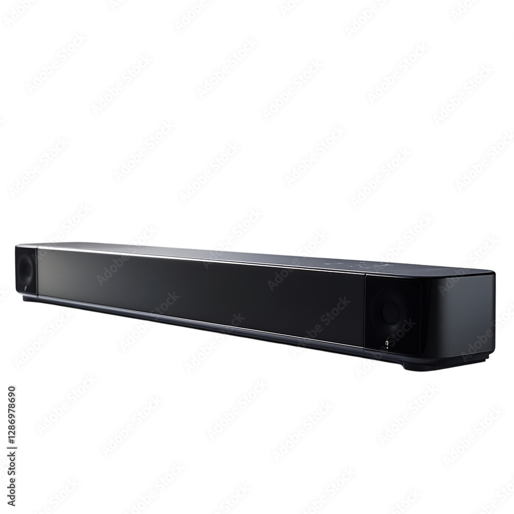 High Tech Modern Soundbar for Immersive Surround Isolated on Transparent Background High Tech Modern Soundbar for Immersive Surround Isolated on Transparent Background