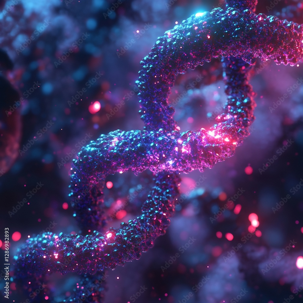 Educational depiction of cell nucleus chromosome coiled tightly DNA strand glowing bioluminescent energy realistic texture studio quality lighting detailed molecular visuals ultra crisp 8k resolution Educational depiction of cell nucleus chromosome coiled tightly DNA strand glowing bioluminescent energy realistic texture studio quality lighting detailed molecular visuals ultra crisp 8k resolution