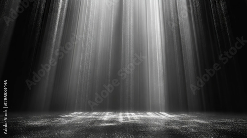 Mystical light beams falling in dark background for creative design and visual enhancements