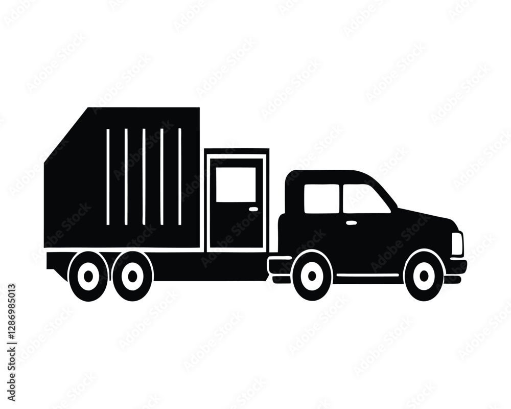 vector illustration of a truck silhouette on a white background vector illustration of a truck silhouette on a white background