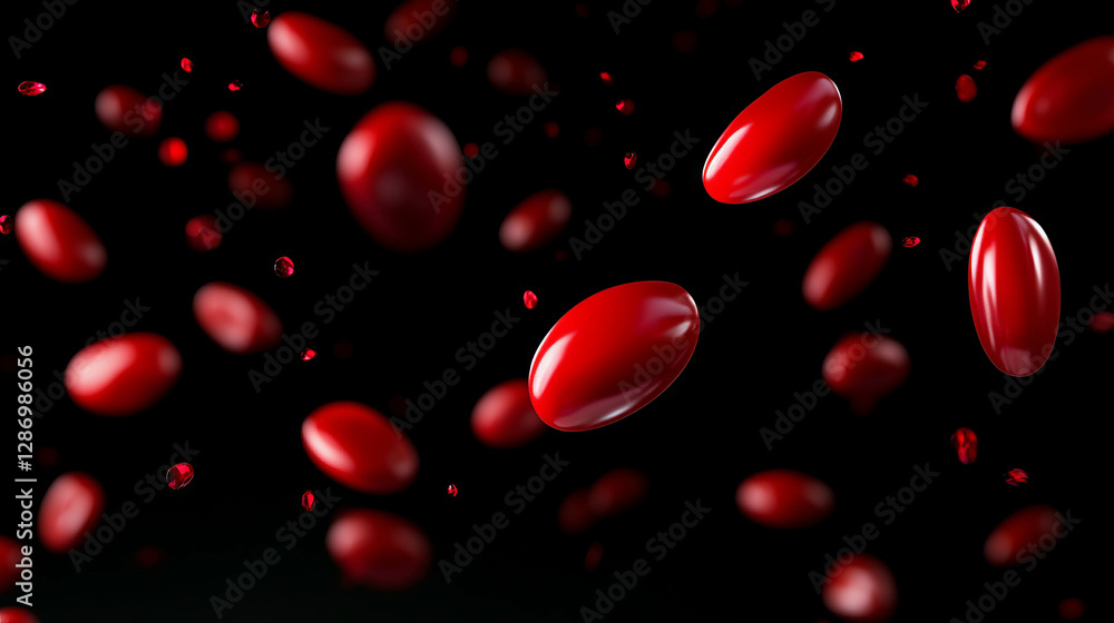 Fresh red tomatoes in motion against a dark background for modern culinary designs Fresh red tomatoes in motion against a dark background for modern culinary designs