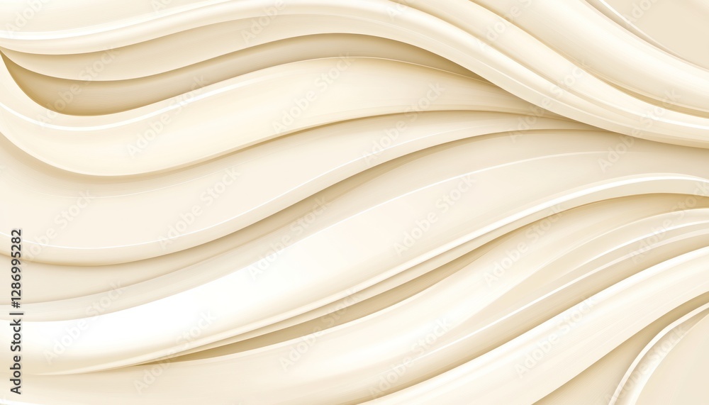Obraz premium Creamy Beige Fluid Waves Abstract Background for Elegant Design