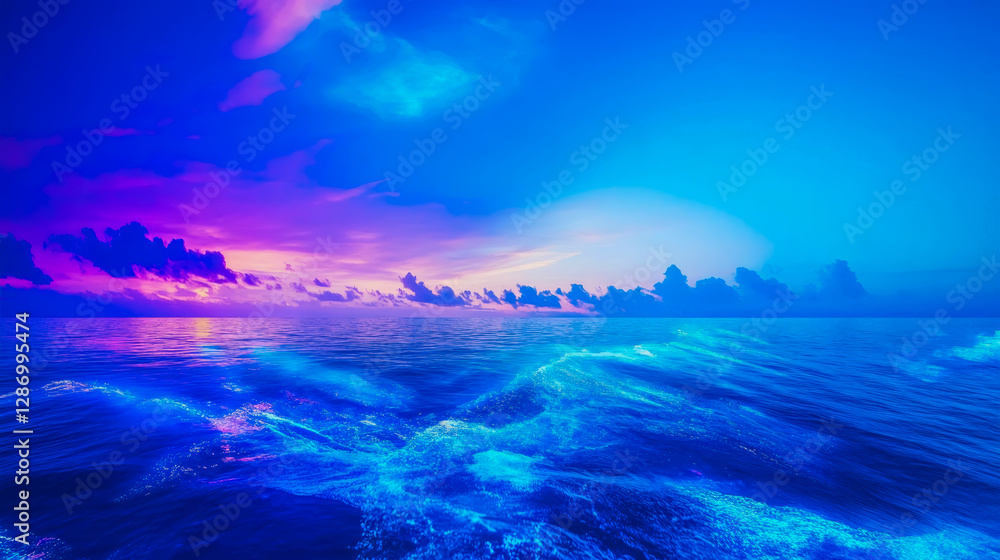 Obraz premium Dreamscape concept: Ocean wave at twilight