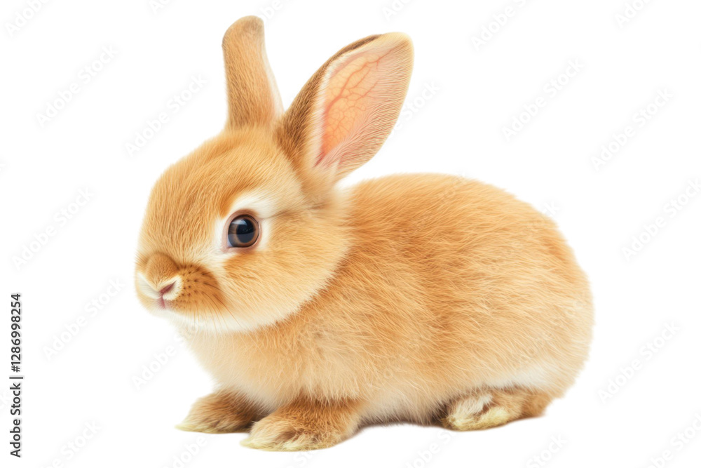 Portrait of adorable tan bunny isolated on transparent background soft fur and alert expression gentle gaze Portrait of adorable tan bunny isolated on transparent background soft fur and alert expression gentle gaze