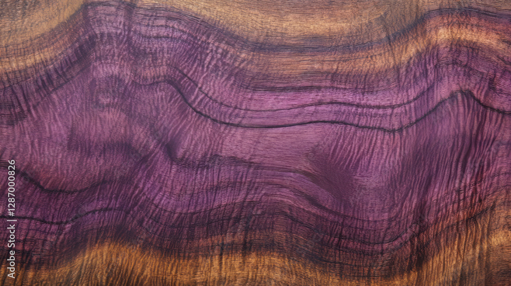 Naklejka premium Rich amaranth wood texture with striking deep purple heartwood grain for design