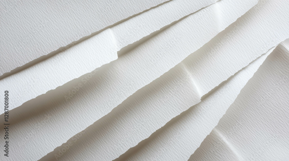 Obraz premium Angled ribbed white paper texture for background and design projects