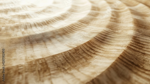 Close-up texture of beech wood with end grain and distinct light patterns for natural design