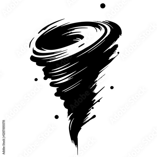 Abstract stroke tornado silhouette