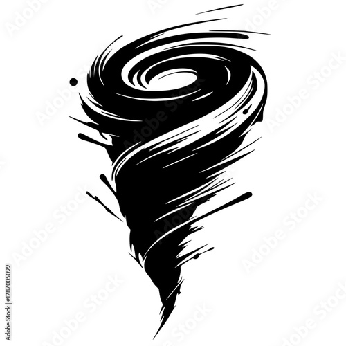 Abstract stroke tornado silhouette