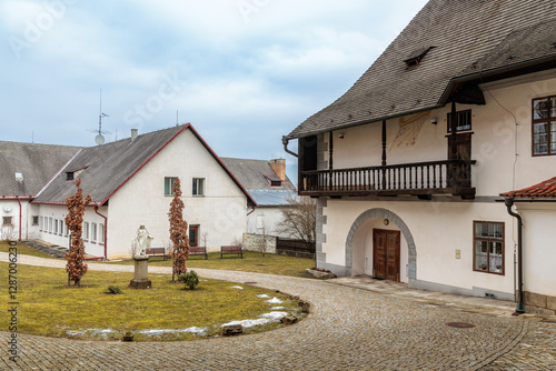 Obraz na płótnie Pilgrimage Church of the Assumption of the Virgin Mary in the village of Kajov in the South Bohemian Region, Czech Republic w salonie
