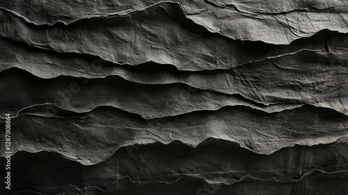 Wallpaper Mural Abstract texture of black layered crumpled paper for creative design Torontodigital.ca