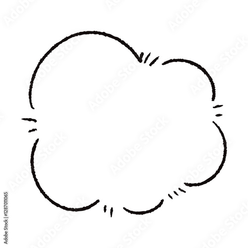 手描きのもこもこの吹き出し