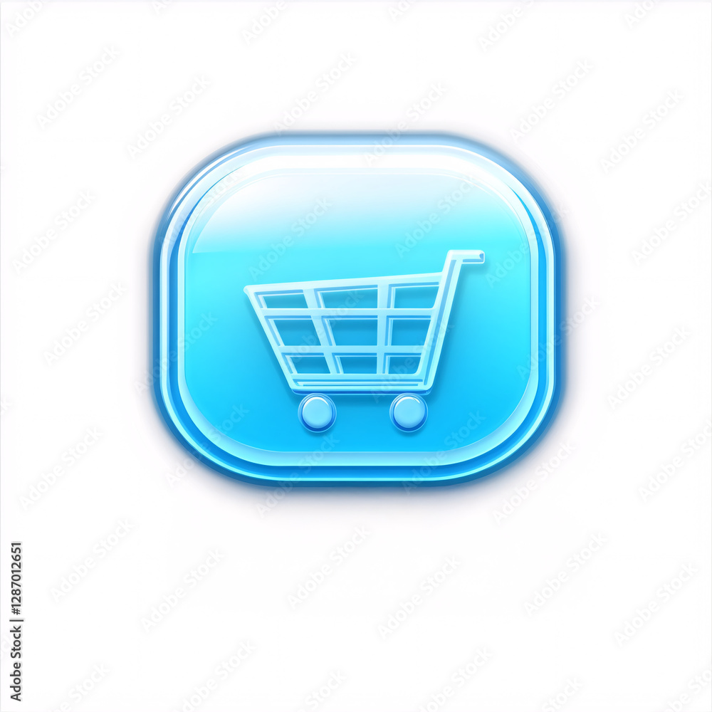 Glossy 3D shopping cart icon, buy button for e-commerce, digital marketplace, online shopping, web store interface, purchase symbol, modern retail design Glossy 3D shopping cart icon, buy button for e-commerce, digital marketplace, online shopping, web store interface, purchase symbol, modern retail design