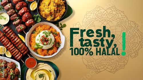 halal food shop banner