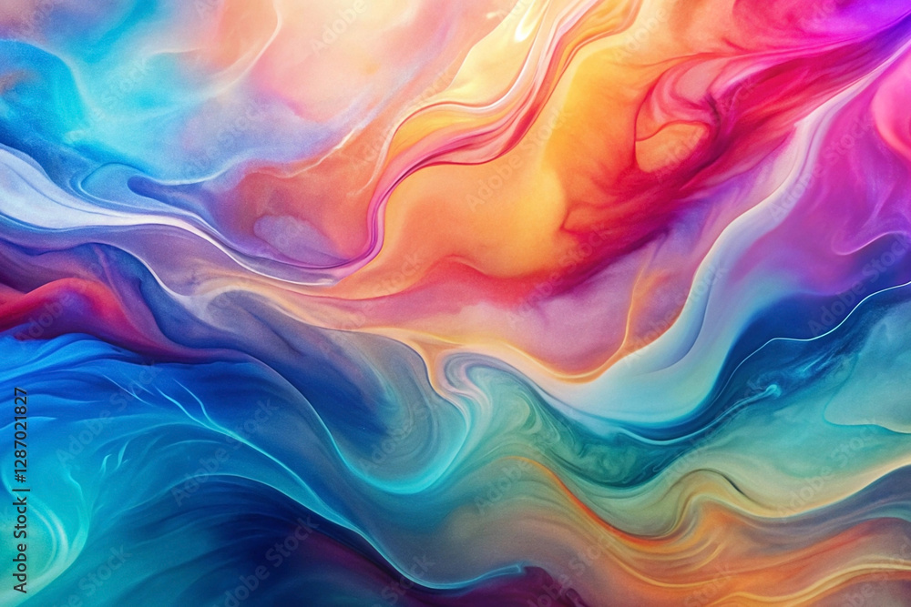 Abstract colorful swirls and waves, vibrant fluid paint texture background. Abstract colorful swirls and waves, vibrant fluid paint texture background.