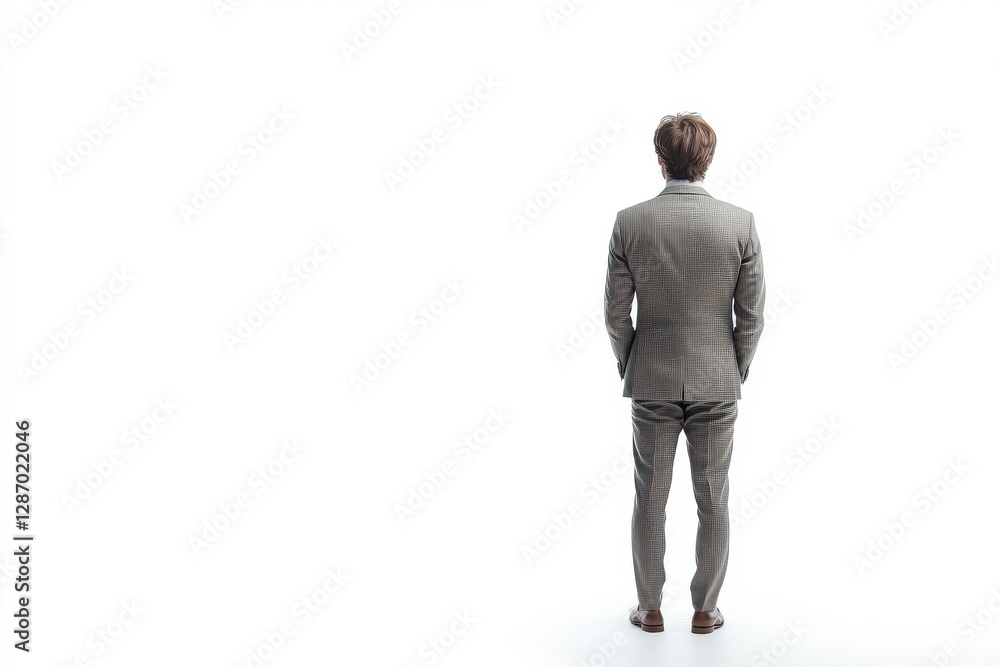 Back View of Business Person Isolated on White Background Back View of Business Person Isolated on White Background