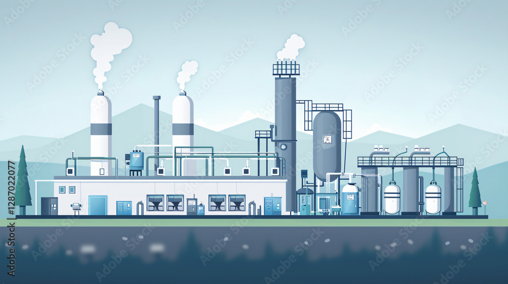 Obraz premium Infographic comparing different hydrogen production methods and their CO2 emissions, featuring Green, Blue, and Gray Hydrogen in a clean, modern design.
