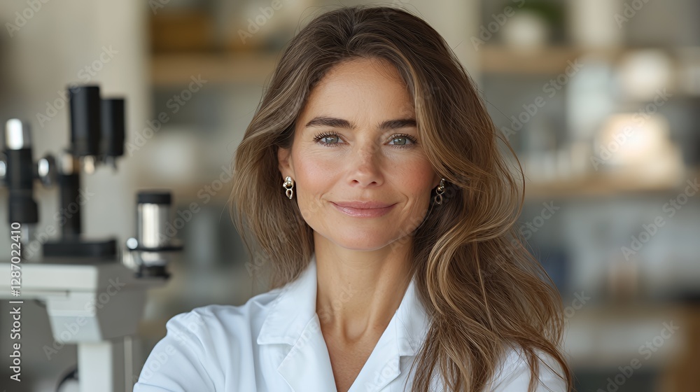 Professional Female Scientist in a Laboratory Setting Engaged in Research and Analysis on a Sunny Afternoon Professional Female Scientist in a Laboratory Setting Engaged in Research and Analysis on a Sunny Afternoon