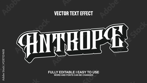 100% Editable Font Effect Vector