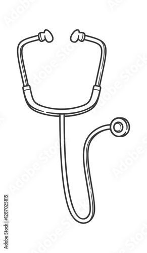 Stethoscope medical doctor equipment doodle