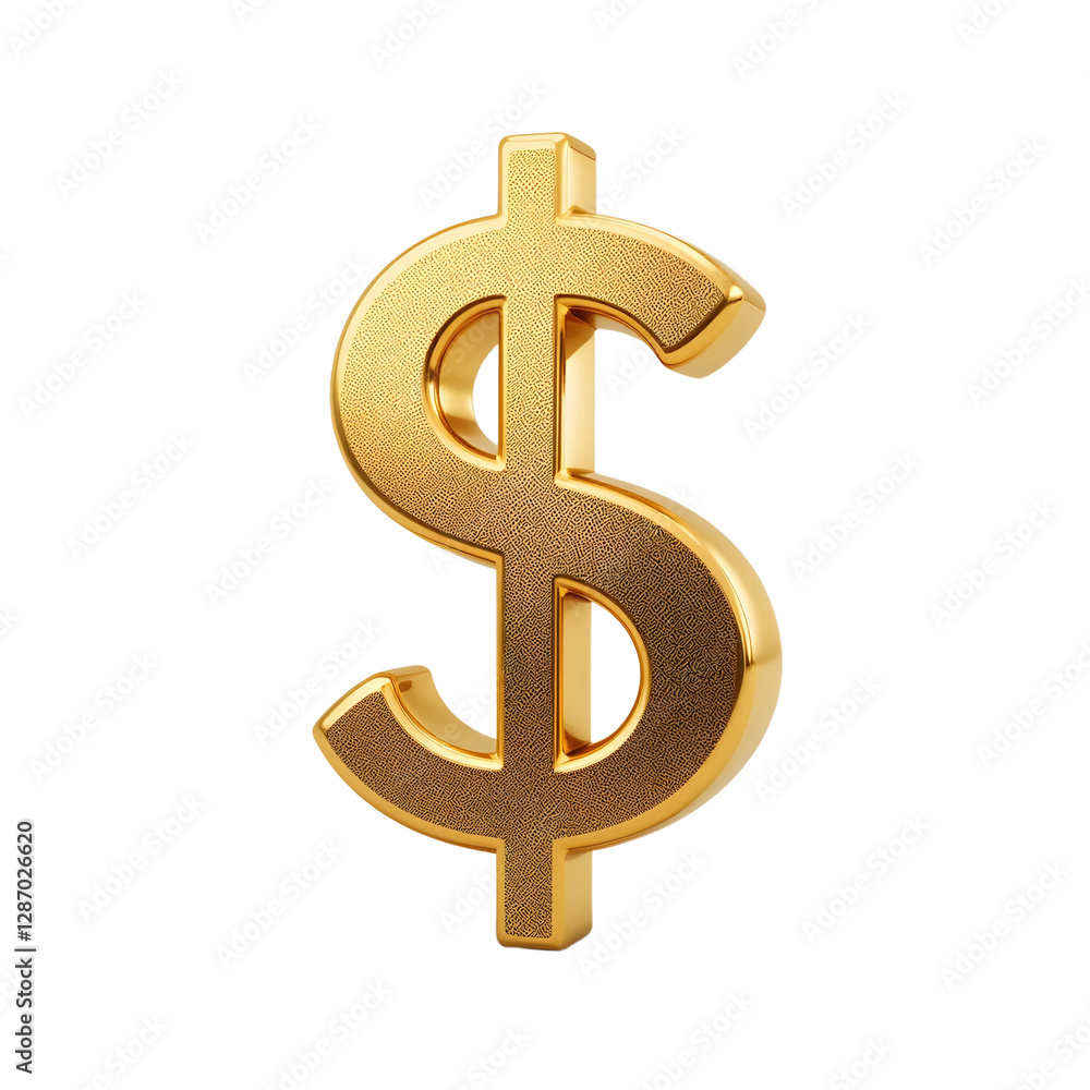 3d golden dollar sign isolated 3d golden dollar sign isolated
