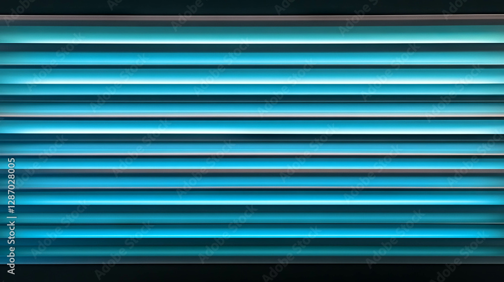 Obraz premium Neon blue ribbed plastic texture for modern design and creative projects