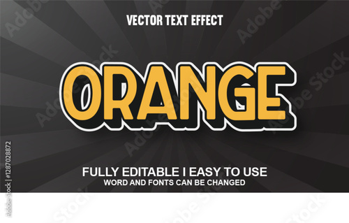 Orange Trend text with hype color style effect, editable text effect