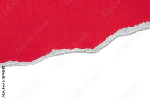 Obraz na płótnie Red ripped paper torn edges strips isolated on white background
w salonie