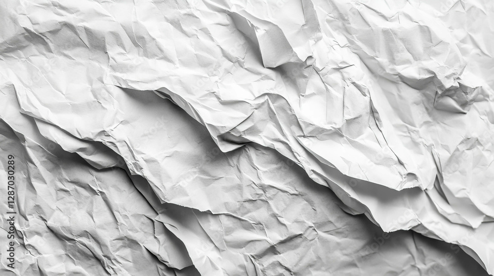 Obraz premium Irregular ribbed white paper texture for creative design and backgrounds