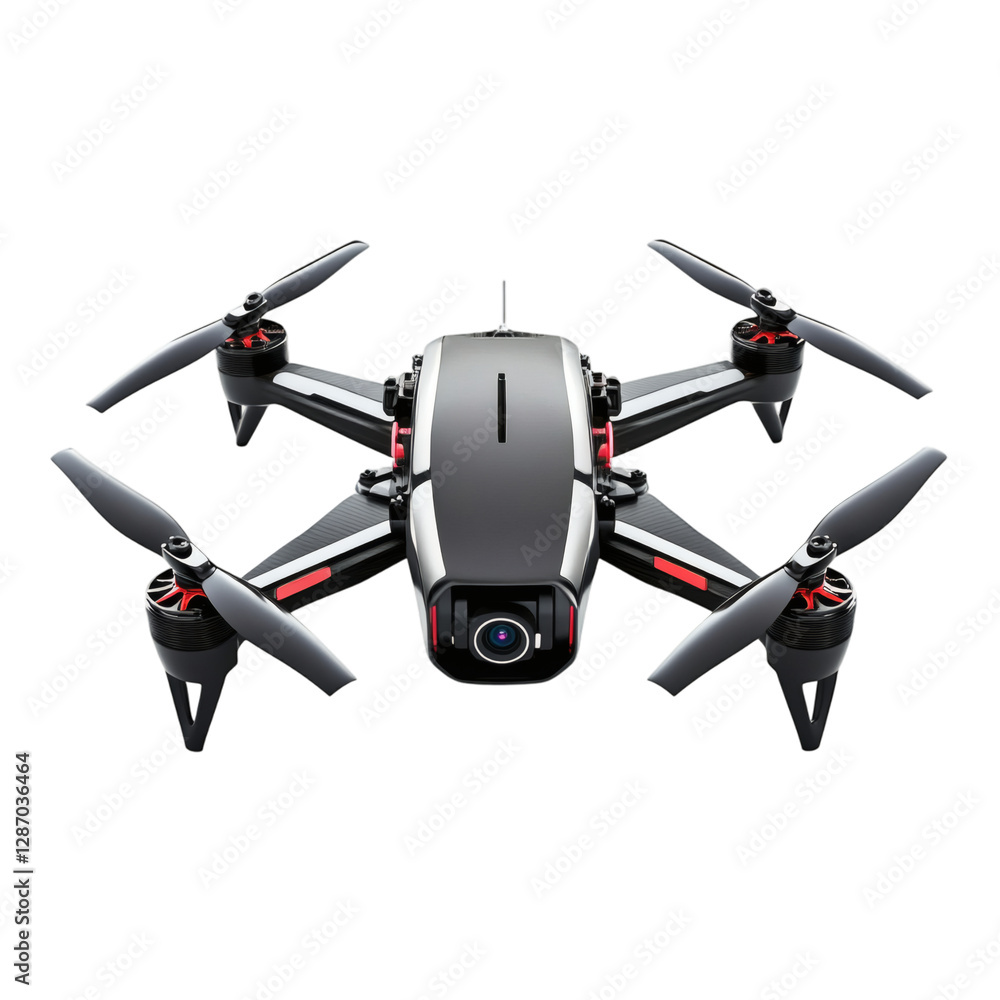 Futuristic High Performance Drone with Camera GPS Isolated on Transparent Background Futuristic High Performance Drone with Camera GPS Isolated on Transparent Background