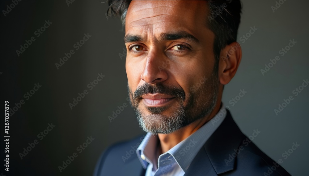 Headshot close up portrait of indian or latin confident mature good looking middle age leader, ceo male businessman Headshot close up portrait of indian or latin confident mature good looking middle age leader, ceo male businessman