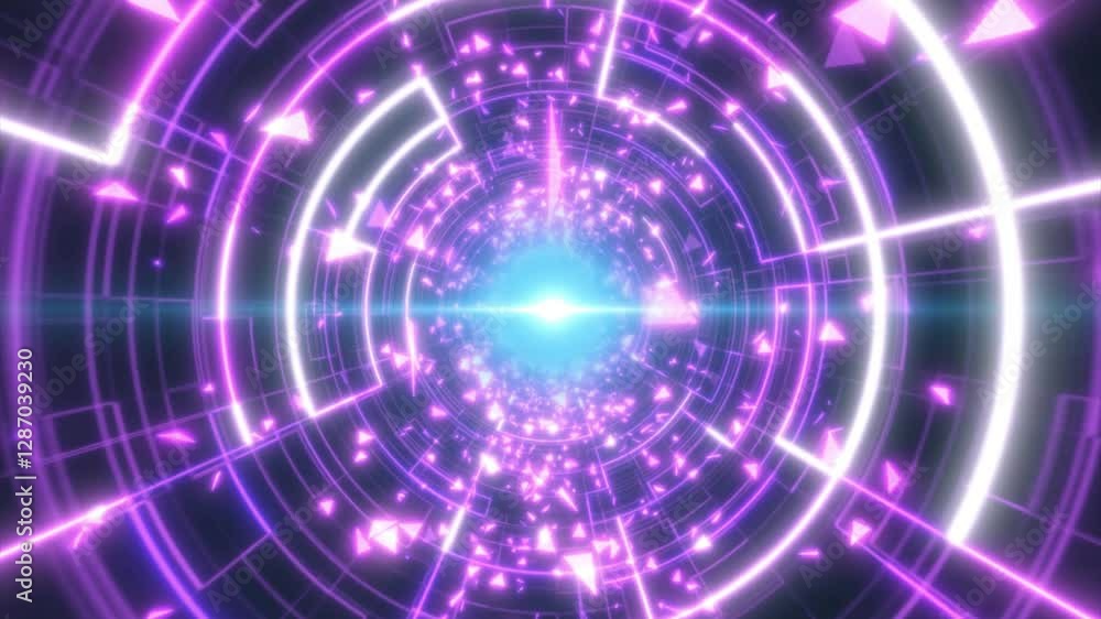 Futuristic Neon Tunnel – Sci-Fi Digital Vortex Background Futuristic Neon Tunnel – Sci-Fi Digital Vortex Background