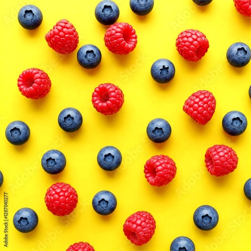 Wallpaper Mural berries on a yellow background, berry background Torontodigital.ca