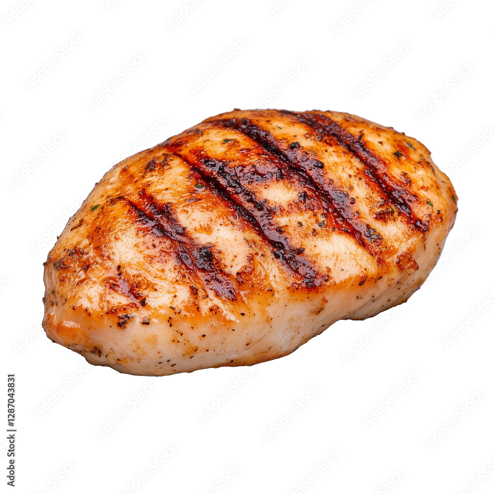 Perfectly grilled chicken breast on a transparent background Perfectly grilled chicken breast on a transparent background