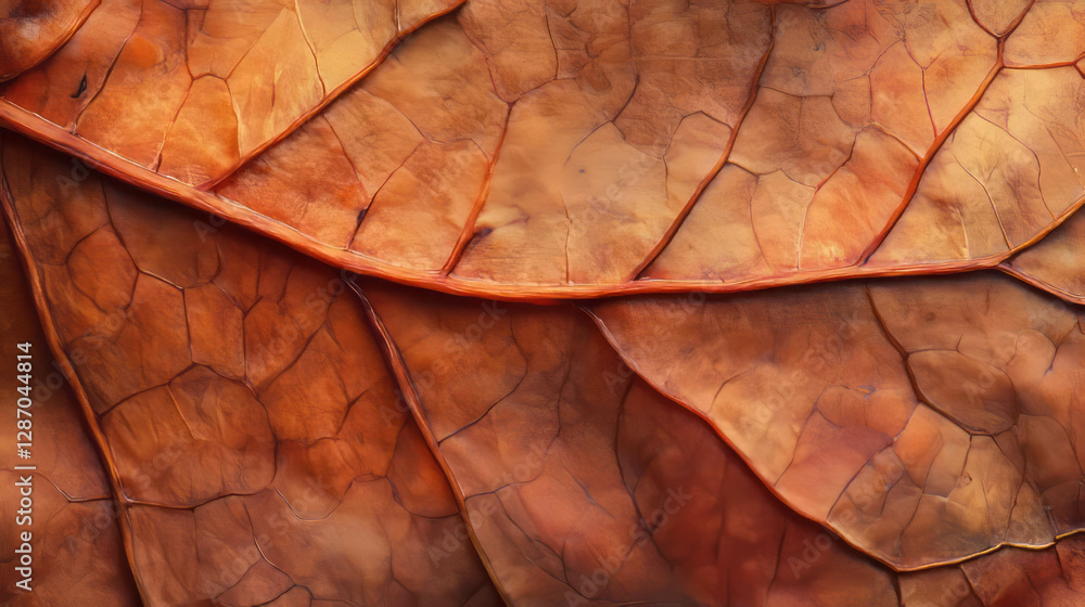 Fototapeta premium Warm light on textured maple leaves with reddish tint
