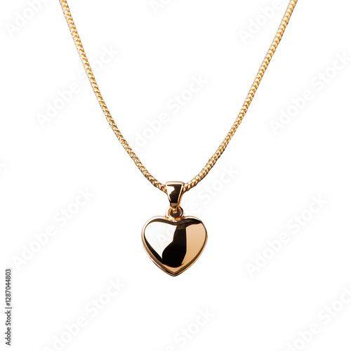 Wallpaper Mural Elegant gold heart pendant necklace on transparent background Torontodigital.ca