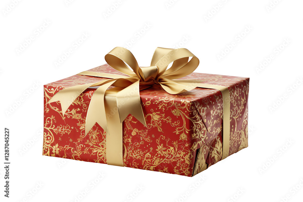Isolated Red and Gold Gift Box Isolated Red and Gold Gift Box