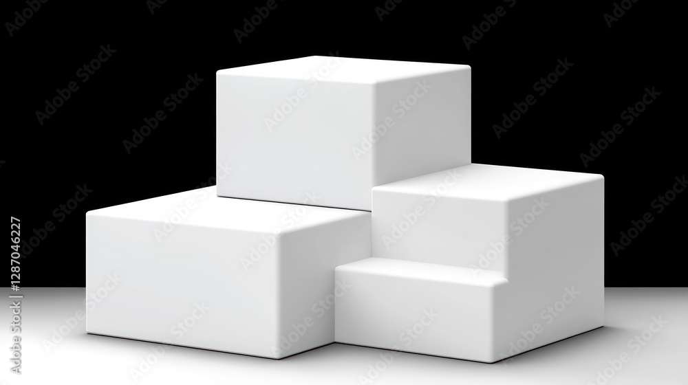 White Product Display Podium Against a Contrasting Black and White Background White Product Display Podium Against a Contrasting Black and White Background