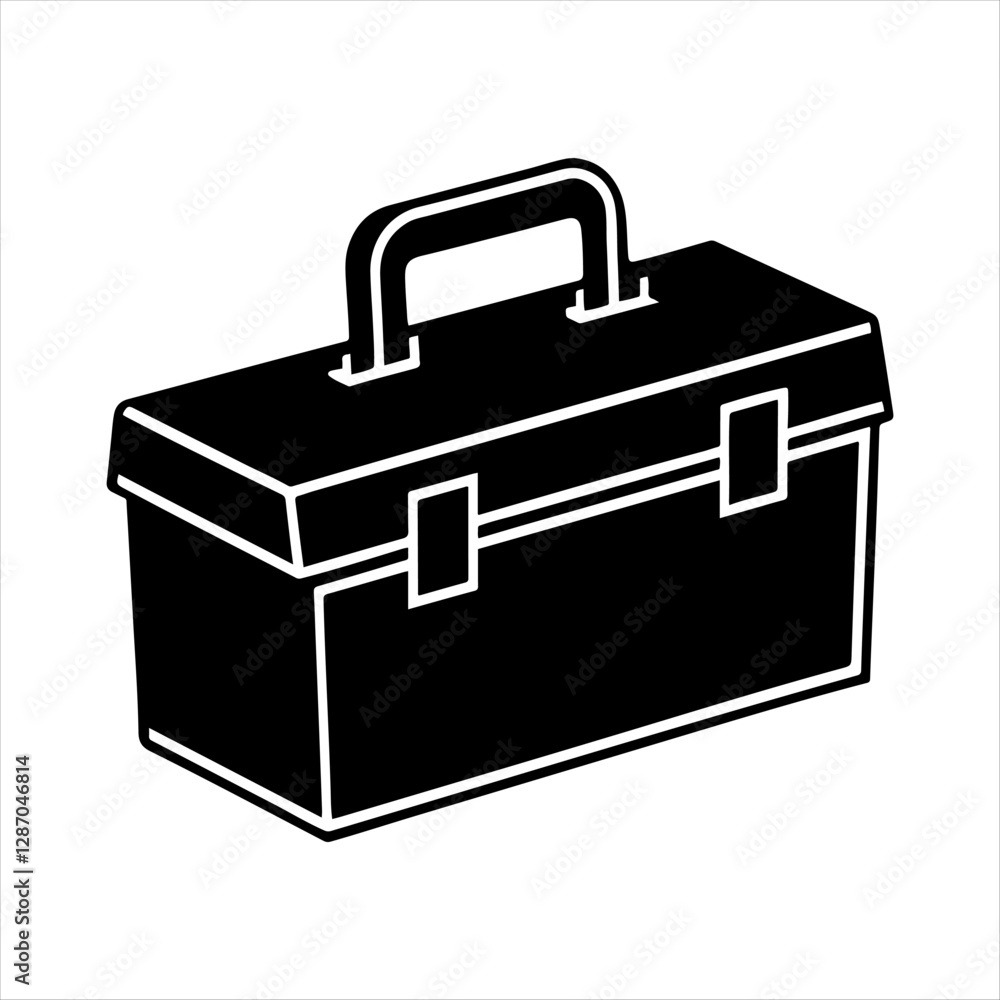 Toolbox silhouette isolated on white background. Toolbox icon vector illustration design. Toolbox silhouette isolated on white background. Toolbox icon vector illustration design.