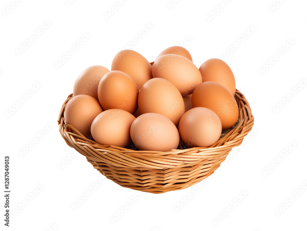Isolated Basket of Eggs Isolated Basket of Eggs